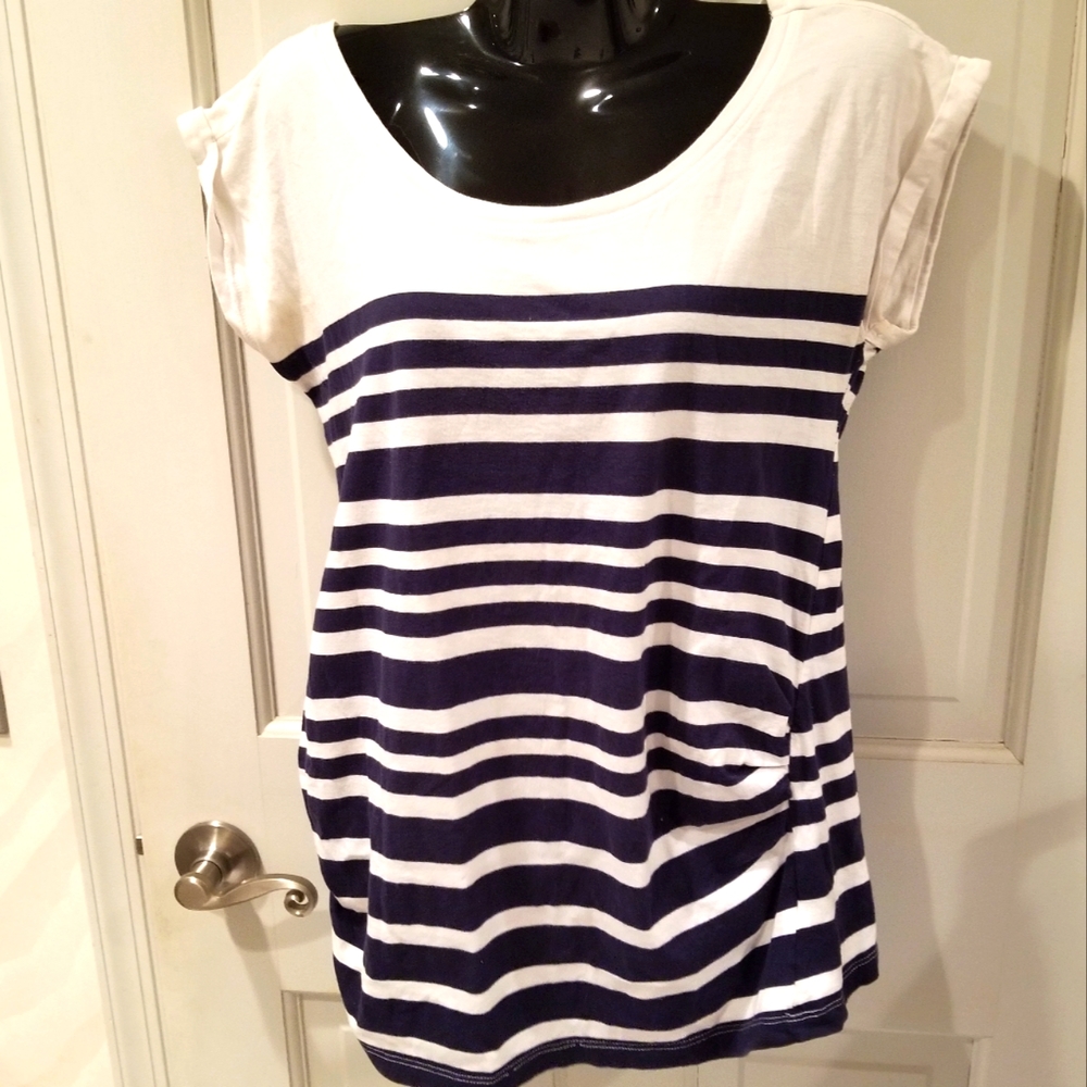New Look Maternity White and Stripes Top